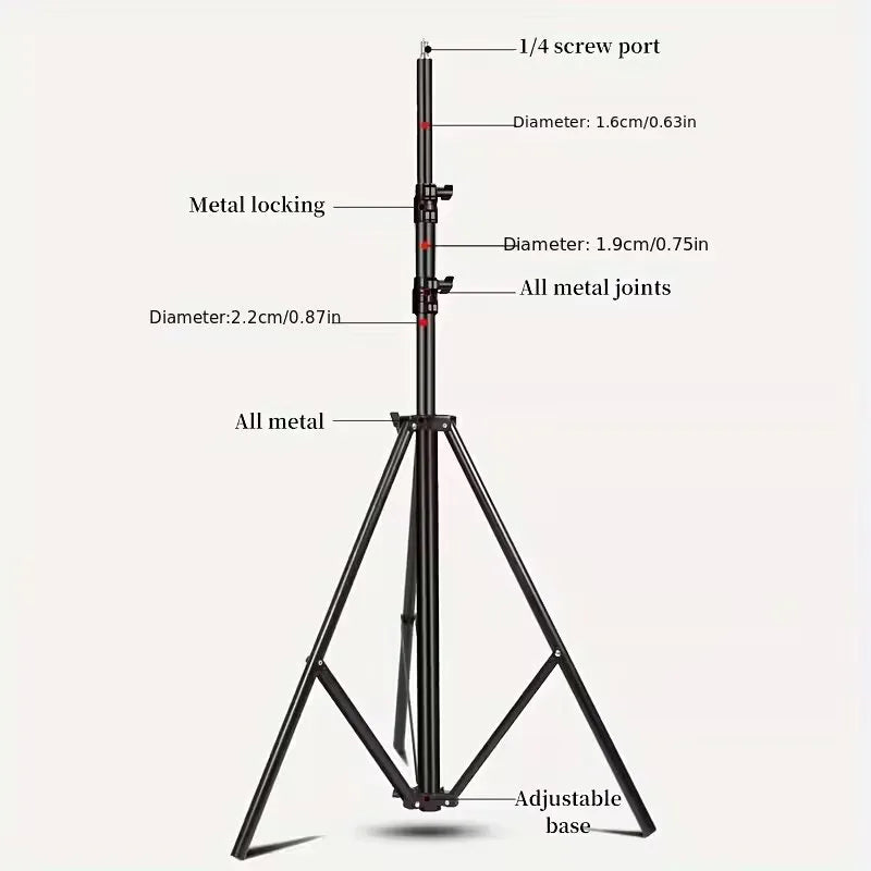 7feet Aluminium Tripod Stand / Mobile Holder / Ball Head Mobile Camera Holder Adjustable Portable for Mobile Phone & DSLR Camera Projector Softbox Select from Variation Accordingly-Black