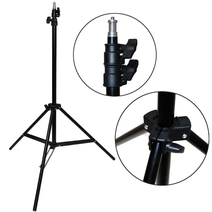 7feet Aluminium Tripod Stand / Mobile Holder / Ball Head Mobile Camera Holder Adjustable Portable for Mobile Phone & DSLR Camera Projector Softbox Select from Variation Accordingly-Black
