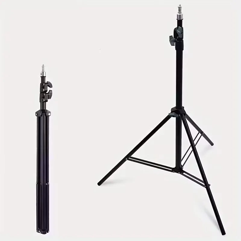 7feet Aluminium Tripod Stand / Mobile Holder / Ball Head Mobile Camera Holder Adjustable Portable for Mobile Phone & DSLR Camera Projector Softbox Select from Variation Accordingly-Black