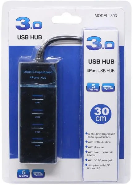 USB 3.0 Hub 4 Ports Extension for Mobile Gaming PC Laptop ~ Super-fast 4 port USB Hub 3.0 Multi Splitter Adapter Extender for Windows / MacBook / Android / PS4 / Phone / Tablet / Computer / Keyboard & Mouse