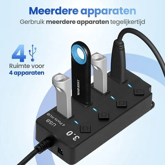 USB 3.0 Hub 4 Ports Extension for Mobile Gaming PC Laptop ~ Super-fast 4 port USB Hub 3.0 Multi Splitter Adapter Extender for Windows / MacBook / Android / PS4 / Phone / Tablet / Computer / Keyboard & Mouse