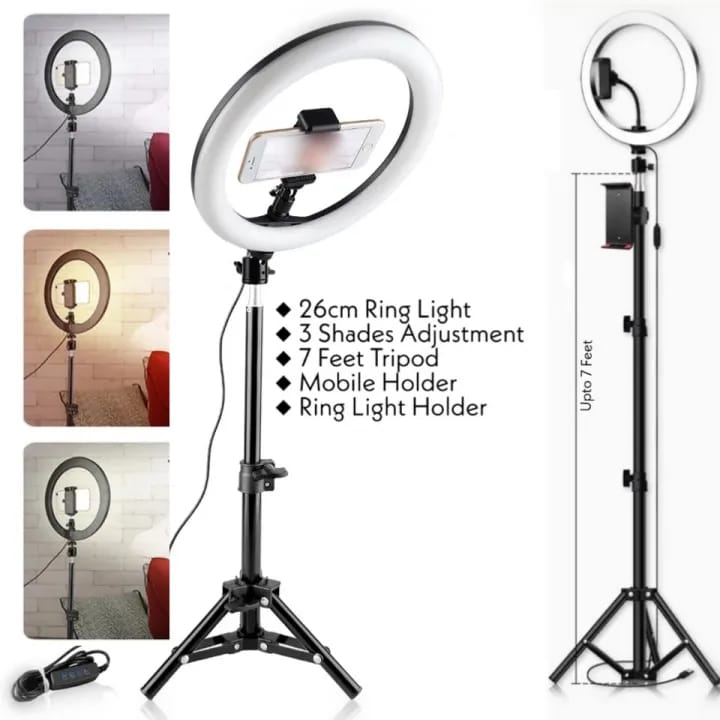 26cm Ring Light With Mobile Holder